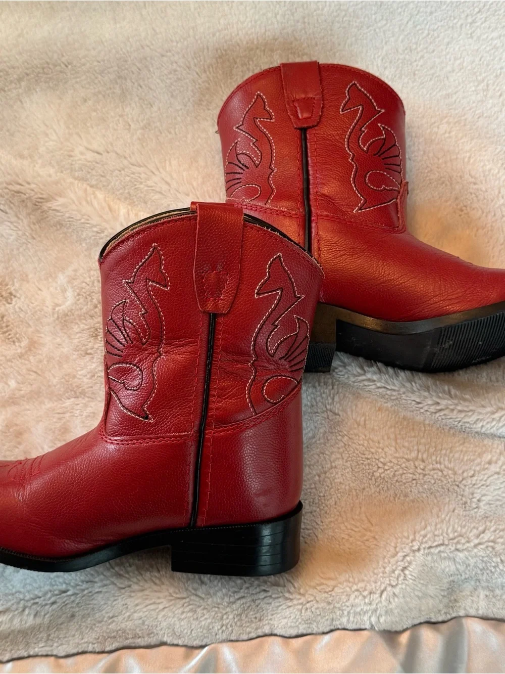 Masterson Boot Company Toddlers Red Western Leather Cowgirl Boots